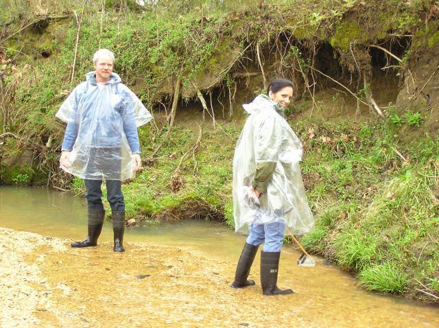 hunting shark teeth in creek