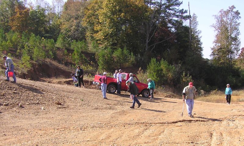 searching for fossils in quarry