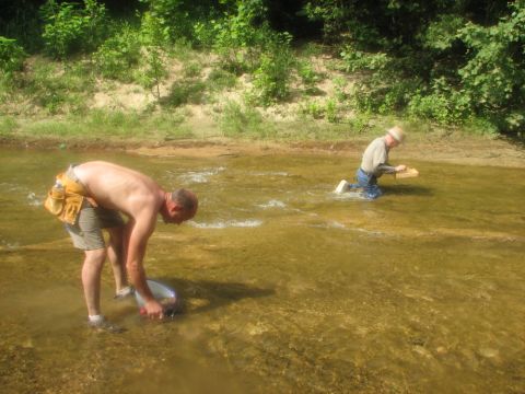 hunting through gravel bars