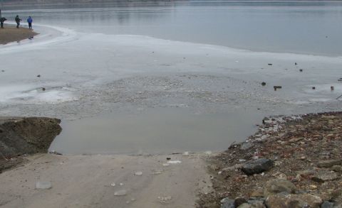 frozen boat ramp