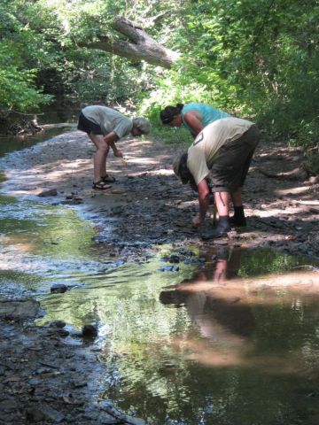 people in creek